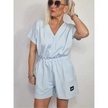 Dámský overall Světle modrý krátký overal LA NOIR Světle modrá, UNI XS-L