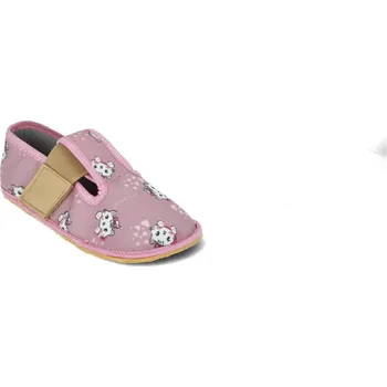 Dívčí bačkory Barefoot SLIPPERS ELASTIC bačkory/přezůvky - Pink Cat, Crave Velikost: 24