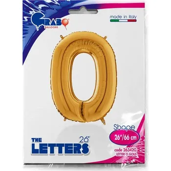 Balónek Fóliový balónek Písmeno O, 66 cm, Zlatý