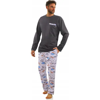 Pánské pyžamo Sesto Senso pánské pyžamo 2660/09 s dlouhým rukávem, velikost 4XL