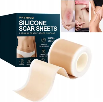 Náplast 4 KUSY SILIKONOVÝCH NÁPLASTÍ NA JIZVY PO OPERACI 4 x 150 CM, OPAKOVANĚ POUŽITELNÉ