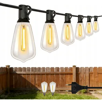 Venkovní osvětlení ZAHRADNÍ SVĚTELNÝ ŘETĚZ 15,2M LED Žárovky Venkovní Osvětlení