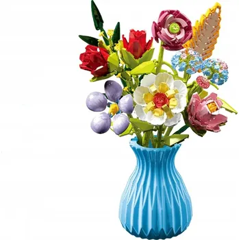 ostatní stavebnice STAVEBNICE KYTICE RŮŽÍ 730 DÍLKŮ OZDOBNÁ IDEÁLNÍ DEKORACE DO POKOJŮ A KANCELÁŘÍ