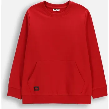 Pánská mikina Mikina Chlapecká Tepláková Bez Kapuce Hladká Červená Velikost 134 Mokida WM6