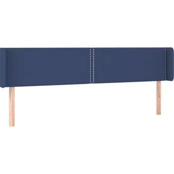 VidaXL Čelo postele s ušima, modré, 203x16x78/88 cm, látka