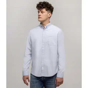 Pánská košile Pánská košile Lee Cooper regular střih, bavlněná, s dlouhým rukávem, světle modrá, XXL