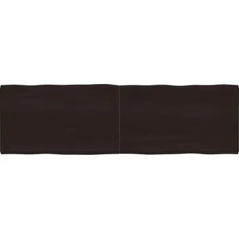 Stolní podložka Nábytek XL Stolní deska tmavě hnědá 200x60x(2-4)cm ošetřený dub živá hrana 364050