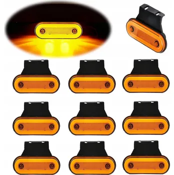 Přídavný světlomet SADA 10x OBRYSOVÉ SVĚTLO ORANŽOVÁ LED diodová OBRYSOVKY 12V 24V