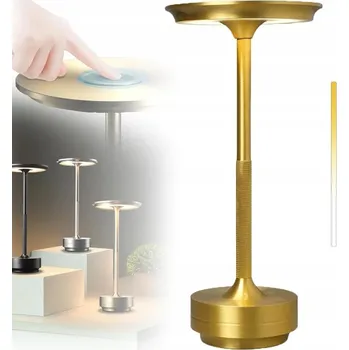 Lampička BEZDRÁTOVÁ STOLNÍ LAMPA ZLATÁ HLINÍKOVÁ IDEÁLNÍ PRO RESTAURACE A KAVÁRNY