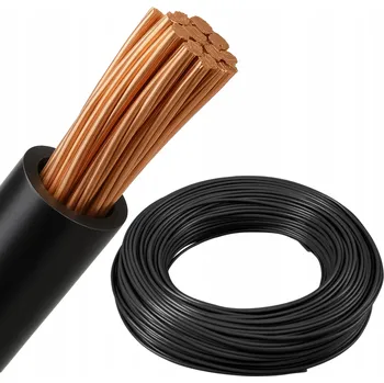 elektrický kabel VODIČ LANKO KABEL H07V-K LGY 1x6 6mm2 ČERNÝ 750V MĚĎ 1m