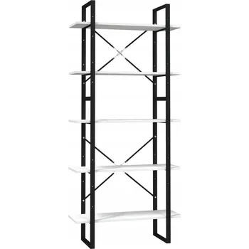 Knihovna 5-patrový regál na knihy, bílý, 80x30x175 cm