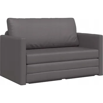 Pohovka Rozkládací pohovka na podlahu 2 v 1 Šedá 124x71x78 cm Umělá kůže