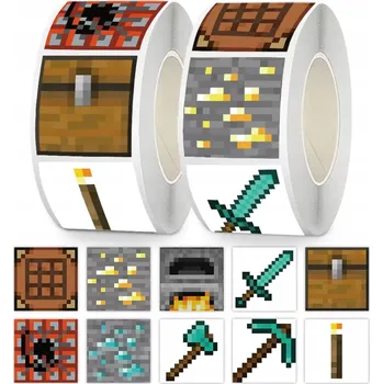 samolepka SAMOLEPKY PRO DĚTI V ROLIČCE SADA SAMOLEPEK MINECRAFT, 500 KUSŮ