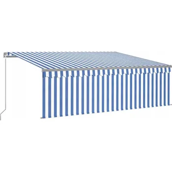 Markýza Ručně ovládaná markýza se zástěnou a LED osvětlením, 4x3 m