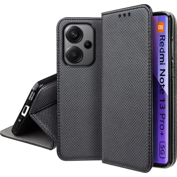 Pouzdro na mobilní telefon Flipové pouzdro RCBR pro Xiaomi Redmi Note 13 Pro+ Plus 5G SMART MAGNET černé