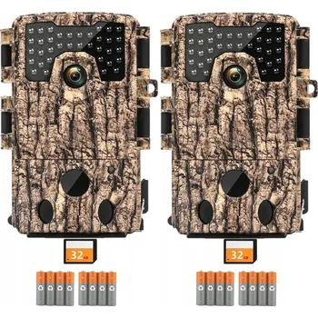 IP kamera 2x FOTOPAST KAMERA LESNÍ NOČNÍ VIDĚNÍ 48MP Night Vision s 32G kartou a Bateriemi