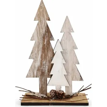 Velikonoční dekorace DECOLED Dřevěná dekorace stromečky 16 × 4,5 × 24,7 cm, stojící