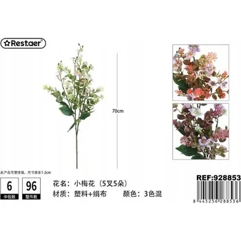 umělá květina Rest.aer-Jednotný 5-ramenný malý švestkový květ 70 cm