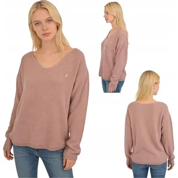 Dámský svetr Captain Mike dámský svetr růžový oversize, délka k bokům, velikost univerzální