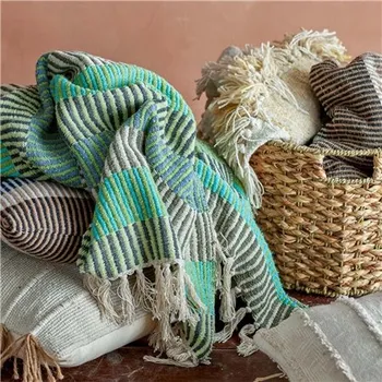 Přehoz na lůžko Přehoz z recyklované bavlny modrý