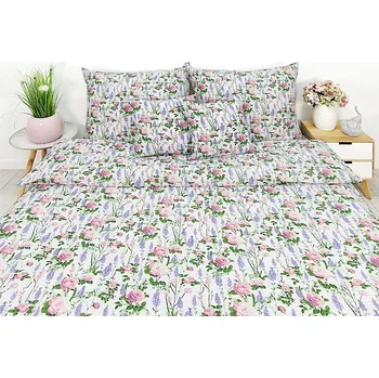 Povlečení Krepové povlečení PREMIUM Květinová louka v Provence PROVENCE květiny 160x200