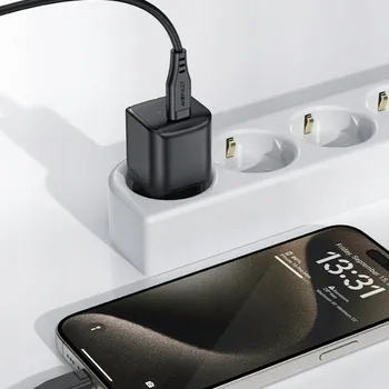 MINI SÍŤOVÁ NABÍJEČKA GAN PD 20W USB-C ČERNÁ
