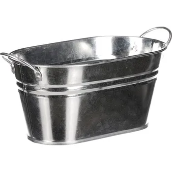 Obal na květináč Zinkový obal na květiny 22x13 cm - stříbrný truhlík pro interiér/exteriér Barva: Stříbrná