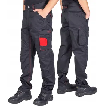 Pracovní obuv FIRI Pracovní kalhoty DRELICHOWÉ PÁNSKÉ černé dlouhé 48 pas 80-86cm