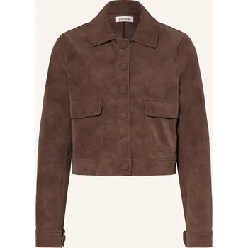 Dámský blejzr Ladneri Dámská Bunda Darcie V Koženém Vzhledu, tmavě hnědá, 38