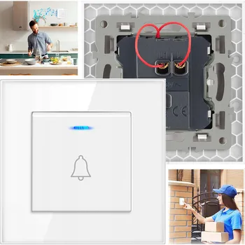 DRÁTOVÝ ZVONEK KE DVEŘÍM BRANCE SÍŤOVÝ 230V BIM BAM BÍLÝ