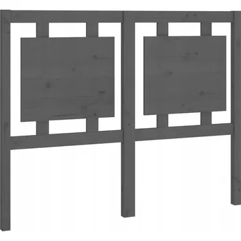 Čelo postele, šedá, 125,5 x 4 x 100 cm, masivní dřevo