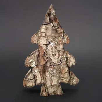 Vánoční dekorace AMADEA Dřevěný strom s kůrou, masivní dřevo, výška 8 cm