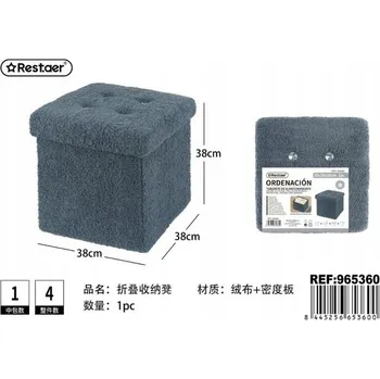 Konferenční stolek Skládací úložný stolek s plyšovým potahem 38x38x38 cm