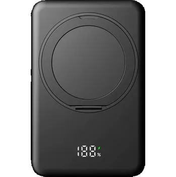 Powerbanka UltraThin MagSafe Powerbanka 5000 mAh s otočným stojánkem, PD20W + 15W bezdrátově, černá