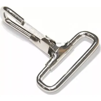 Karabina brašnářská plechová 49/38 mm, niklovaná (Zamak 2)