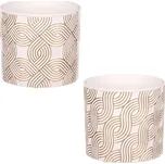 Elegantní keramický obal 11x11 cm se zlatými vlnkami - mix 2 druhů Barva: Zlatá