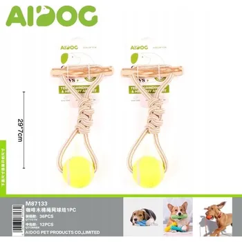 Hračka pro psa Hračka pro psy: Pevný tenisový míček s držadlem 29 cm