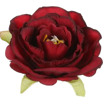 umělá květina Tmavě červené umělé růže - 12 ks, realistické květinové dekorace Barva: Červená