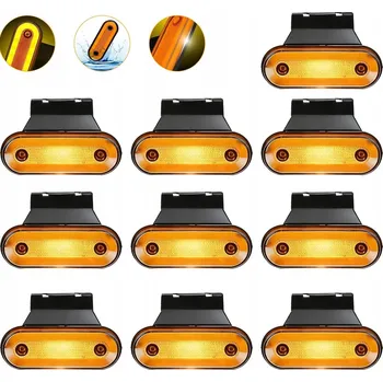 Přídavný světlomet 10 Ks Obrysové světlo oranžová oválná obrysová lampa