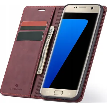 Pouzdro na mobilní telefon Flipové pouzdro Spacecase pro Samsung Galaxy S7 edge, červené