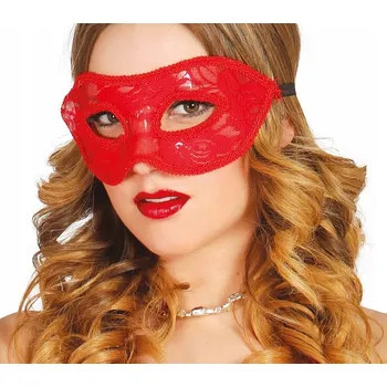 Karnevalová maska Benátská maska na oči Guirca 919/12702, červená látka