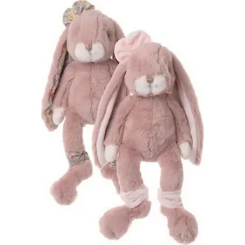 plyšák Bukowski Design Zajíček Strawberry s květinovou mašlí 35 cm starorůžový 1 ks