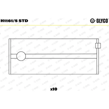 Kliková hřídel Hlavní ložiska klikového hřídele GLYCO H1161/5 STD