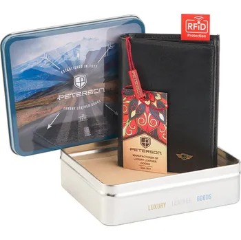 Peněženka Peterson pánská peněženka z pravé kůže černá PTN 333 2-1-1 BLACK - muž