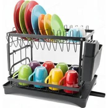 Organizace kuchyně Volně stojící odkapávač (sušička) na desku pro dřez, odkapávač na nádobí AKS