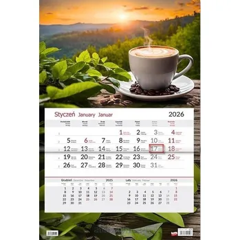 Kalendář Jednodílný nástěnný kalendář 2026 - káva