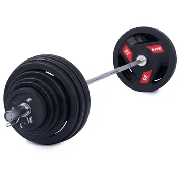 Olympijská činka TRINFIT 180 kg TRI-GRIP pogumovaná