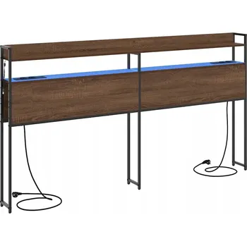 Ložnice VidaXL Úložné čelo postele s policí Hnědý dub 200 cm Kompozitní dřevo