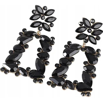 Náušnice Náušnice černé se zirkony, elegantní visací