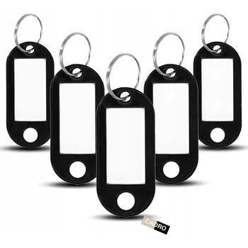 Přívěsky na klíče identifikační přívěsek klíčenky 5x2 cm černé 5 kusů